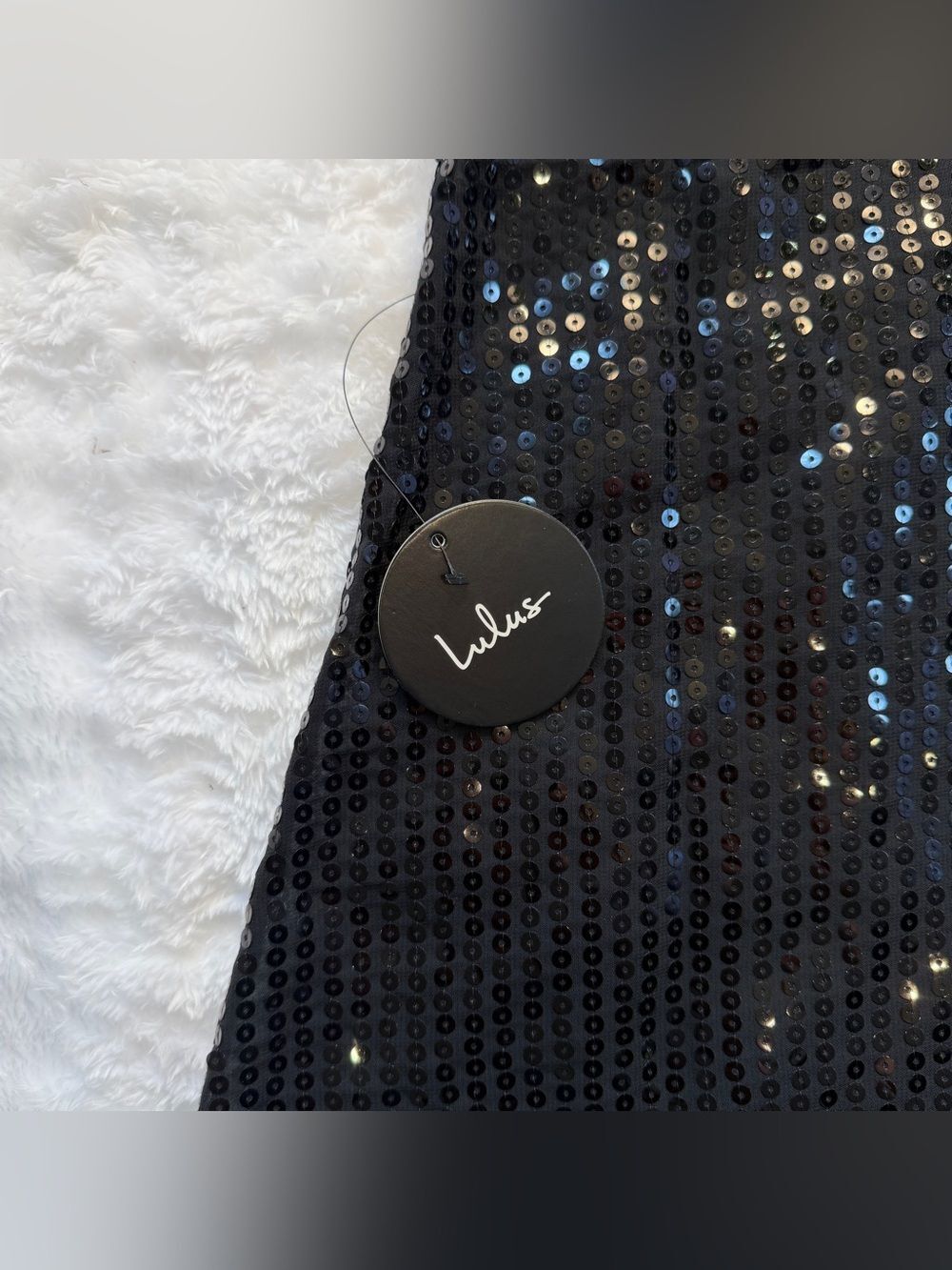 NWT LULUS Women Beachside Stunner Black Sequin Swim Cover-Up Size Medium - Picture 9 of 11